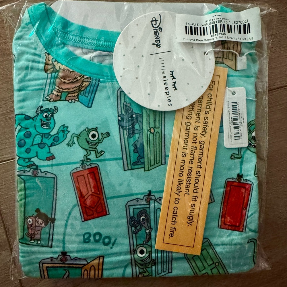 Little Sleepies Monsters, Inc. Long Sleeve Pajama Set 7/8 kids